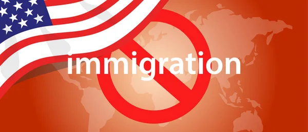 Imigração proibição de viajar EUA Estados Unidos da América detenção do país — Vetor de Stock