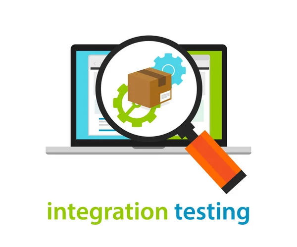 Processo di architettura del software di test di integrazione programmazione di codifica revisione dell'applicazione — Vettoriale Stock