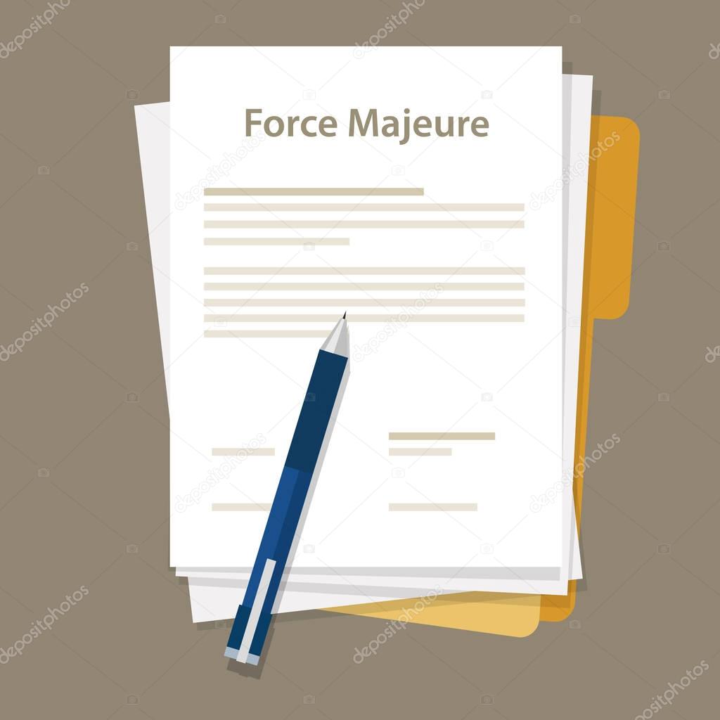 force majeure clause included in contracts to remove liability for unavoidable catastrophes that restrict participants from fulfilling obligations
