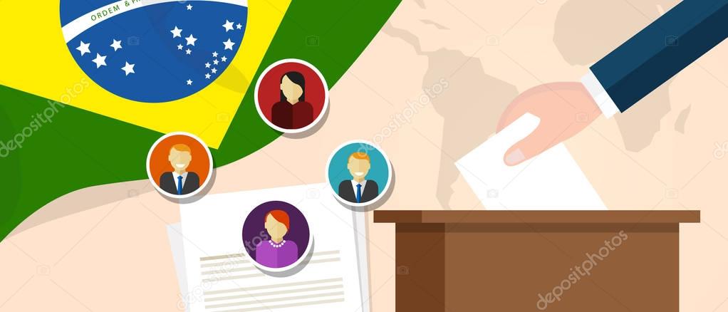 Brazil democracy political process selecting president or parliament member with election and referendum freedom to vote
