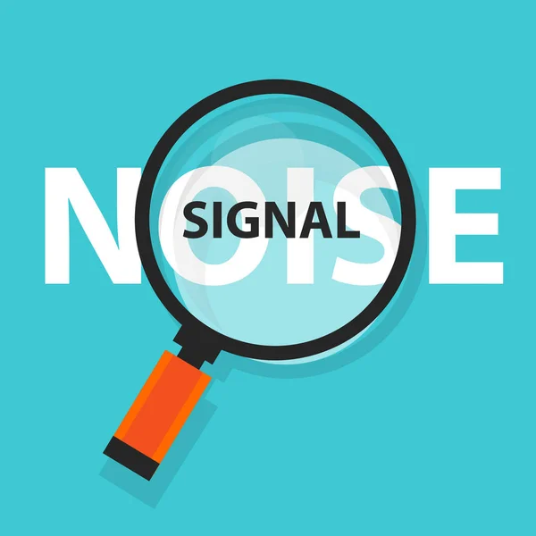 Conceito de sinal de ruído negócio ampliação foco palavra no texto —  Vetores de Stock
