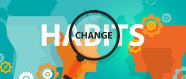 changing habits old with new concept of focus analysis clipart