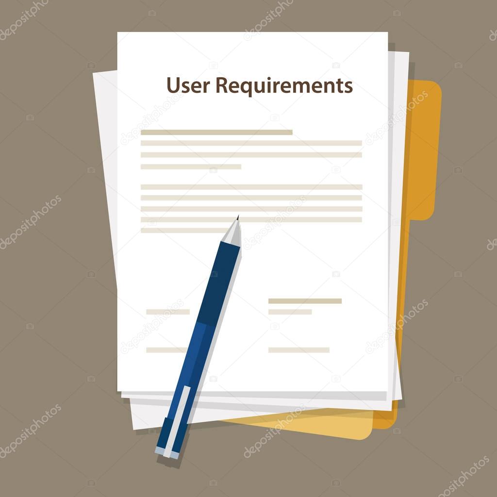 user requirements specifications document paper work