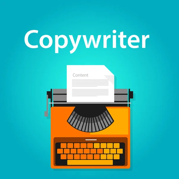 Copywriter banen typen machine schrijfmachine office werken vacature — Stockvector