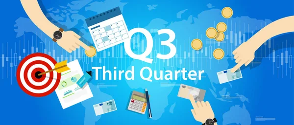 Geschäftsbericht zum dritten Quartal Ziel Finanzergebnis q3 — Stockvektor
