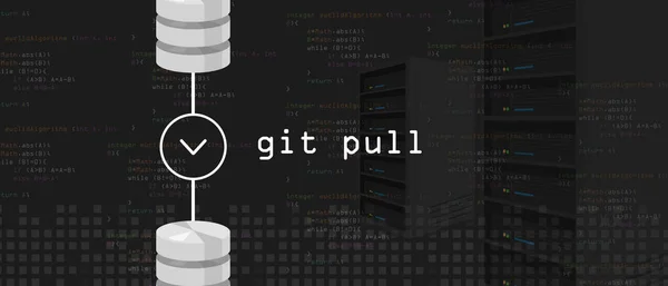 Git çekme isteği kodlama sunucu ve veritabanı programlama — Stok Vektör