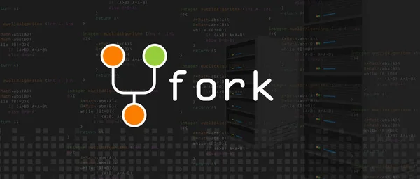 Fork programmation serveur de codage et base de données — Image vectorielle