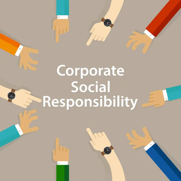 CSR responsabilidade social corporativa empresa ajuda a comunidade empresarial — Vetor de Stock