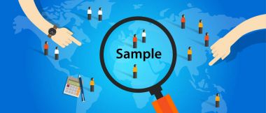 sample from population statistics research survey methodology selection concept clipart