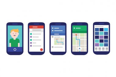 mobil uygulamalar kullanıcı arayüzü malzeme tasarım stili düz ile deneyimi