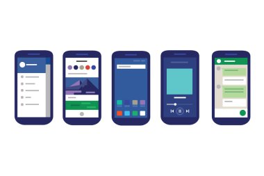 mobil uygulamalar kullanıcı arayüzü ile malzeme tasarım stili düz