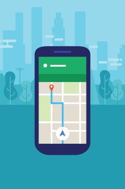 Şehir ekran akıllı telefon uygulama seyahat içine cep telefonu navigasyon haritası