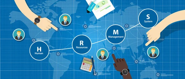 HRMS Human Resources managementsysteem — Stockvector