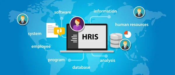 Empresa de aplicaciones de software HRIS Human Resources Information System — Archivo Imágenes Vectoriales