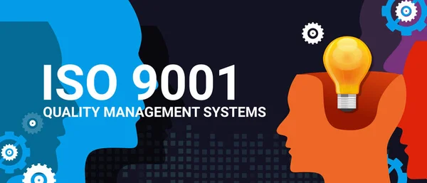 Сертификация системы менеджмента качества ISO 9001 — стоковый вектор