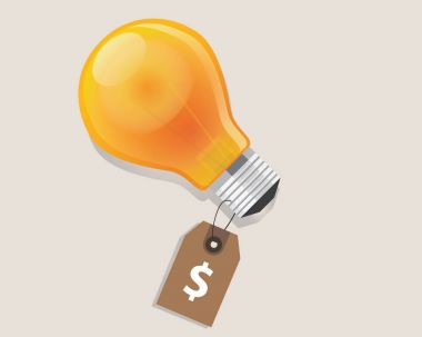 fikri para etiket perakende indirim teklif lamba ampul Parlatıcı fiyat etiketi Doları sembolü vardır