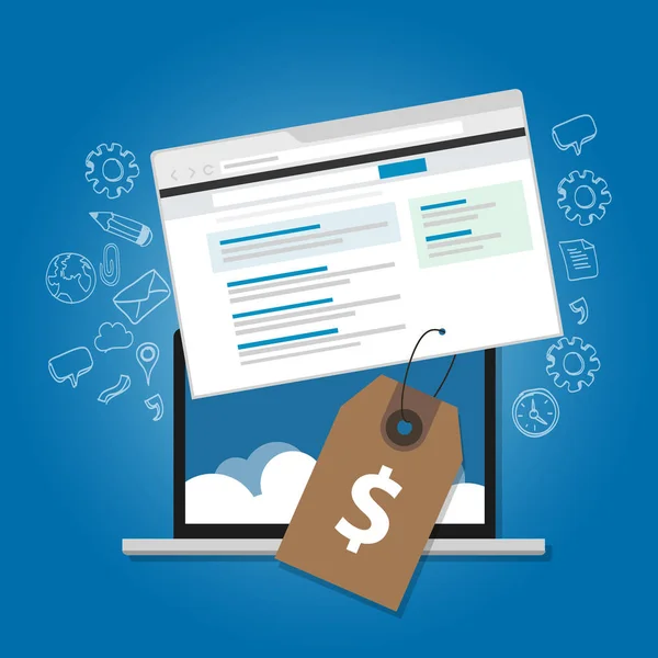 internet pazarlama online reklam Servisi web fiş fiyat etiketi reklamlar illüstrasyon dizüstü bilgisayar simgesini bulut tıklama başına ödeme ile fiyatlandırma yazılım'ı tıklatın