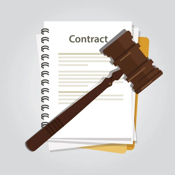 Derecho contractual concepto de regulación jurídica sistema judicial acuerdo de negocios demanda — Vector de stock