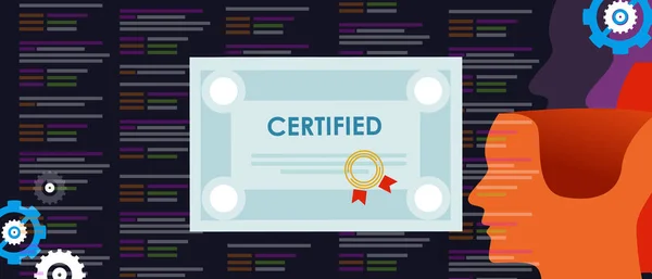 Programador de aplicações certificado Programador de computador Programador de software Treinamento de engenharia qualificado —  Vetores de Stock