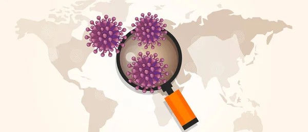 Θανατηφόρα πανδημική λοίμωξη του ιού της Κορόνας εξαπλώθηκε στην Κίνα με εστία γρίπης χάρτη — Διανυσματικό Αρχείο