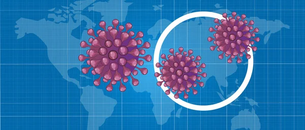 Infección pandémica mortal por el virus Corona en China con brote de gripe en el mapa — Archivo Imágenes Vectoriales