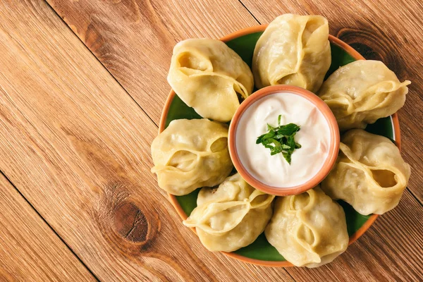 Steam cooked meat dumplings -traditional asian food.