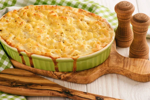 Macaroni and cheese, traditional american food.