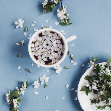 fincan kahve ve plaka yaprakları ile