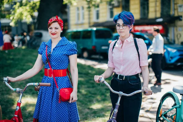 Ρετρό Κρουαζιέρα 2018 Ουκρανίας Κίεβο Ουκρανία Μαΐου Άνθρωποι Vintage Ρούχα — Φωτογραφία Αρχείου