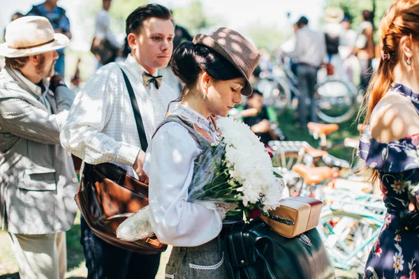 Retro Cruise 2018 Ukraina Kiev Ukraina Maj Människor Vintagekläder Delta — Stockfoto