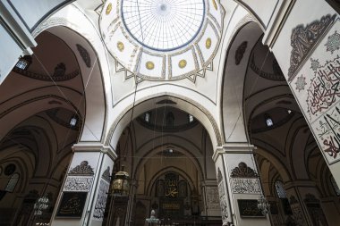 Bursa, Türkiye -11 Temmuz 2017: Ulu Cami (Ulu Cami bir iç görünüm)