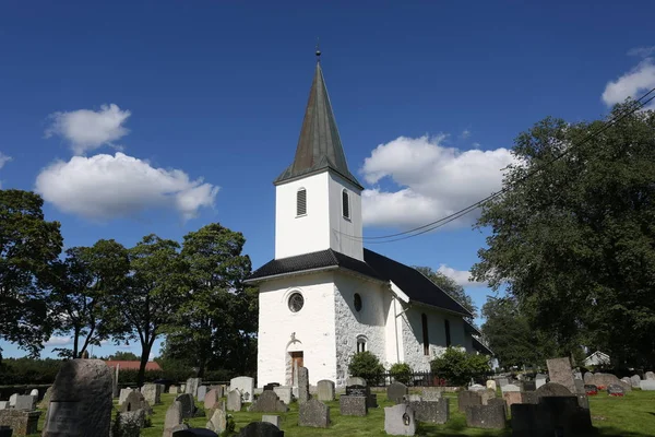 Igreja Noruega Igreja Noruega Tempo Ensolarado Esqui Azul — Fotografia de Stock