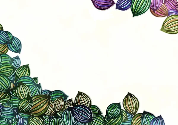 Aquarel blad gebladerte grens decoratie — Stockfoto