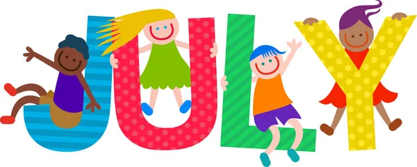 Happy Kids juli Text — Stockfoto