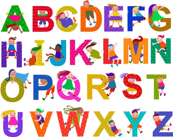 Glückliche Kinder Alphabet-Set — Stockfoto