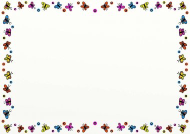 Doodle Butterfly Page Decoration clipart