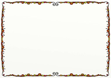 Turuncu Doodle sınır dekorasyon