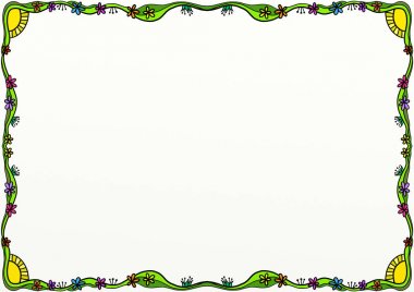 Bahar Doodle sayfa kenarlığı dekorasyon