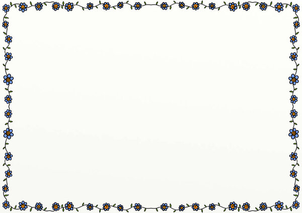 Floral Doodle Border Decoration