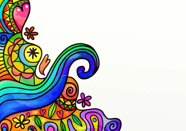 Aquarel Doodle decoratie — Stockfoto