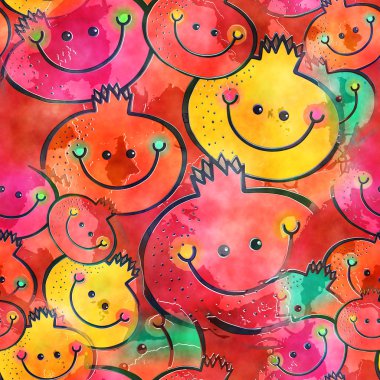 Suluboya nar meyve boyama