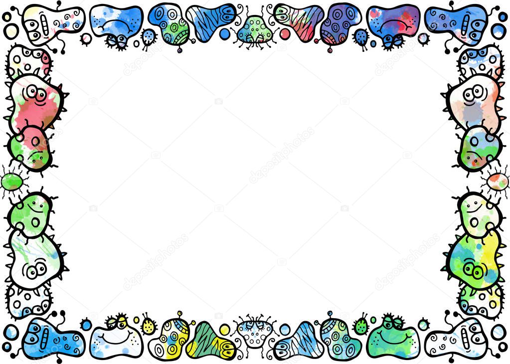 Watercolor Bacteria Page Border Design — Stock Photo © Prawny #179029678