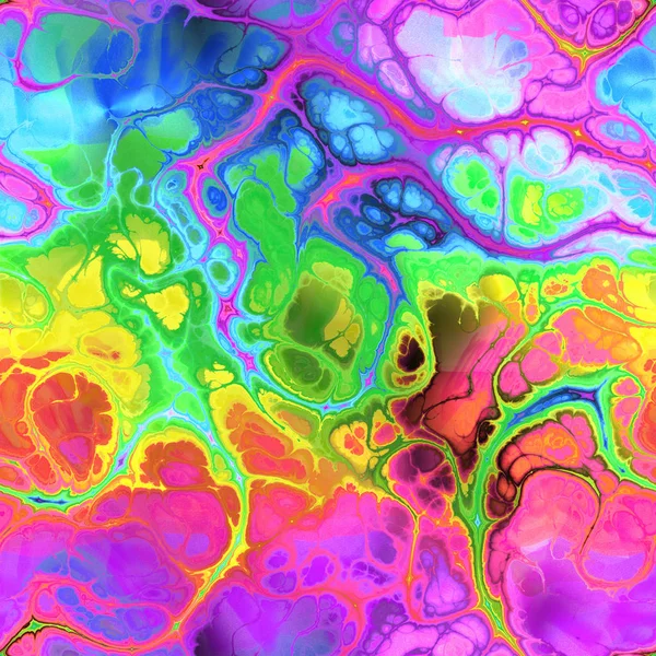 Nahtloser Regenbogenmarmor fraktal — Stockfoto