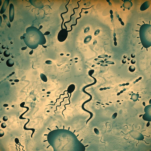 Microscopic Bacterial Microbes — Stock Photo, Image