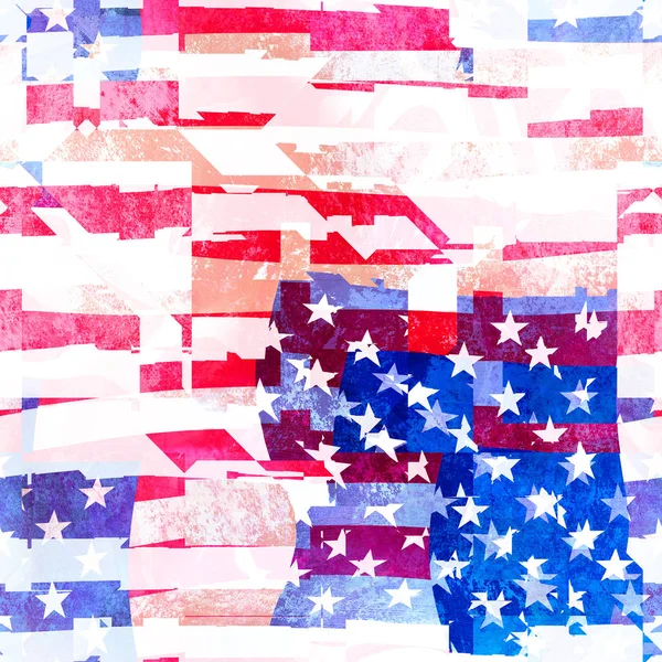 Messed Slightly Grunge American Flag Collage Design — Stock Photo, Image