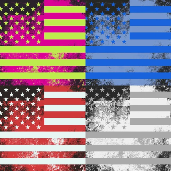 Μια Grunge Αμερικανική Σημαία Pop Art Design — Φωτογραφία Αρχείου