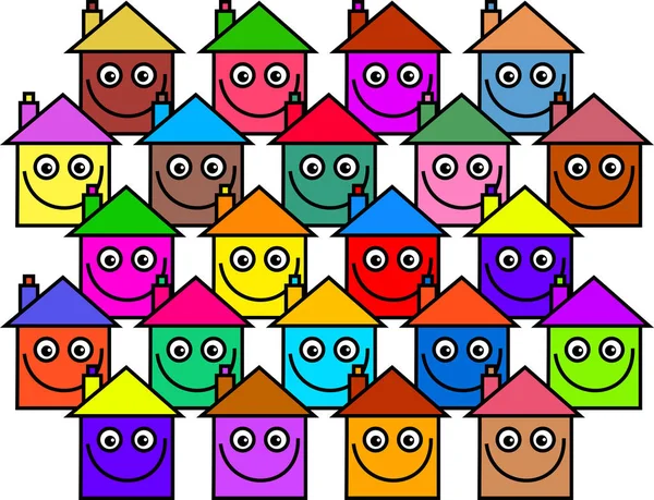 Happy Community of Houses — Stock Photo, Image