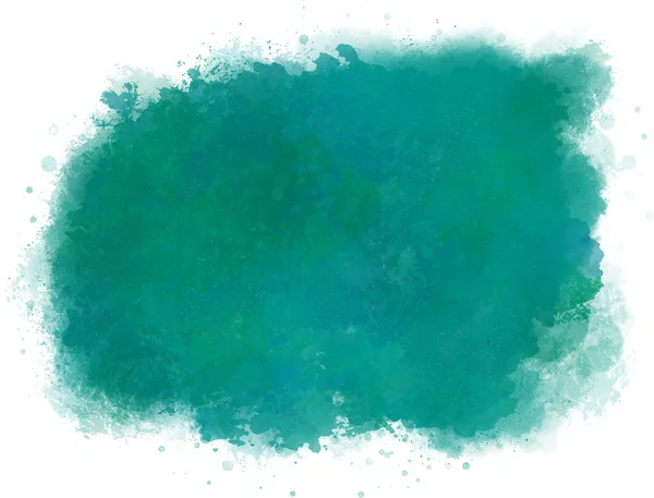 Grunge teal green watercolor spritzt — Stockfoto