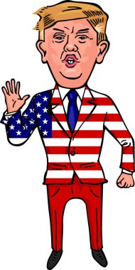 Donald Trump Komik Amerikan Başkanı Çizgi Filmi