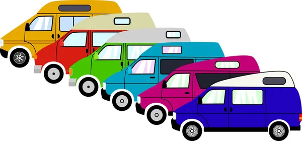 Colorful High Top Camper Vans — Stock Photo, Image